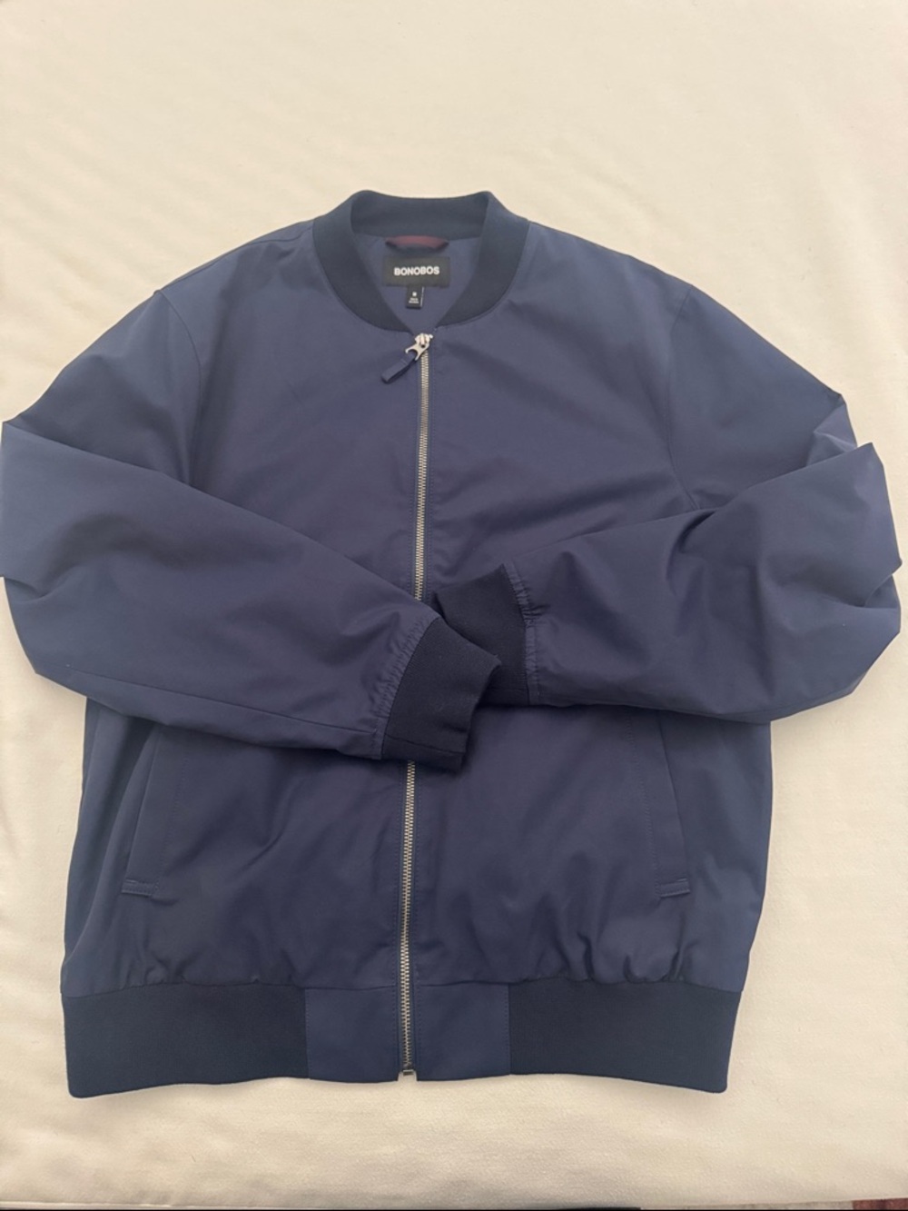 Bonobos Navy Blue Bomber Jacket